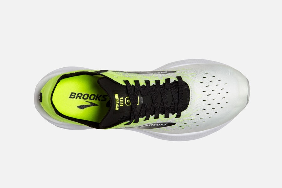 Brooks Running Shoes - Hyperion Elite 2 Spikes Mens - White/Black - PQE-267315